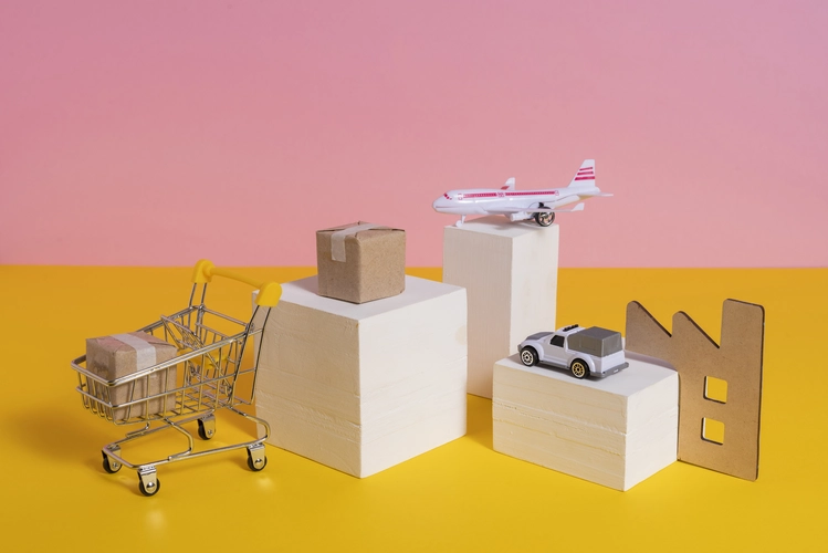 Miniatur elemen rantai pasok FMCG