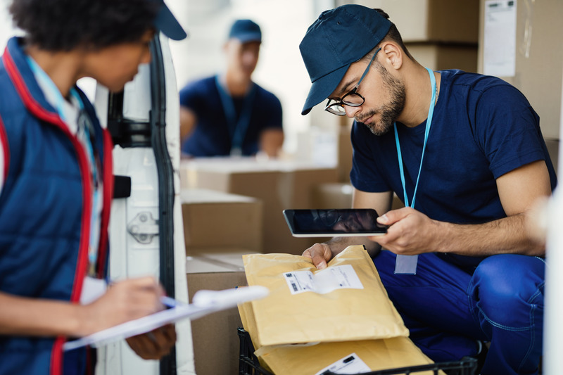 seseorang sedang menggunakan delivery management system