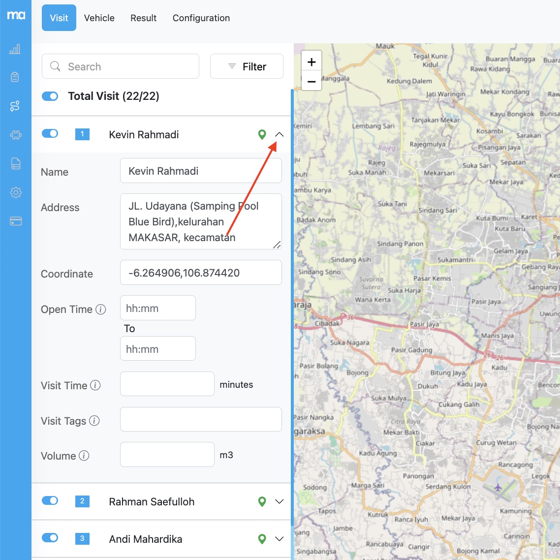 simulasi multi trip mileapp