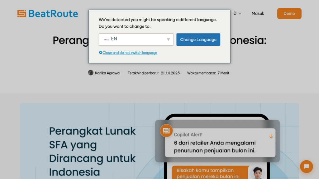 SFA dengan Offline Mode beatrute
